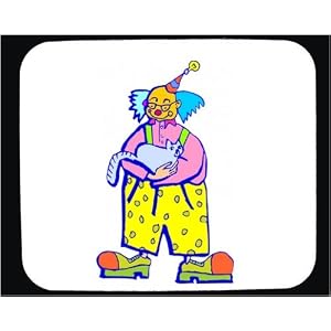 Decorated Mouse Pad with costume, clown, cat, holding, pet