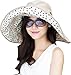 Bienvenu UPF 50+ Women Large Brim Sun Hat,Foldable Roll up Beach Visor Gardening Caps