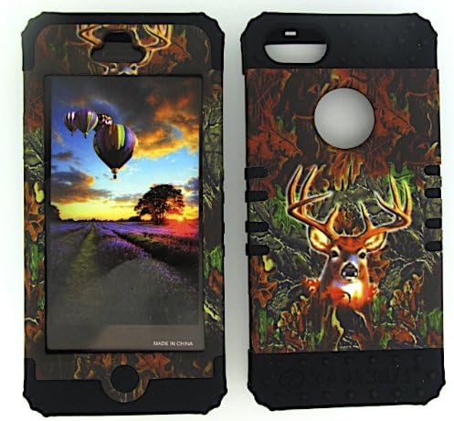Apple IPhone 5 CAMO DEER HEAVY DUTY CASE + BLACK GEL SKIN SNAP-ON PROTECTOR ACCESSORY