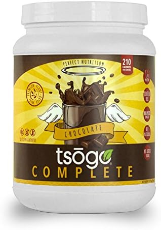 Tsogo Complete Meal Replacement Powder w/16g of Plant Based Protein/Serving, Rich Chocolate Flavor, Soy, Gluten &amp; Dairy Free, High Fiber, Low Carb, 210 Cal/Serving(1 Tub, 20 Servings, 36oz|1.02kg)