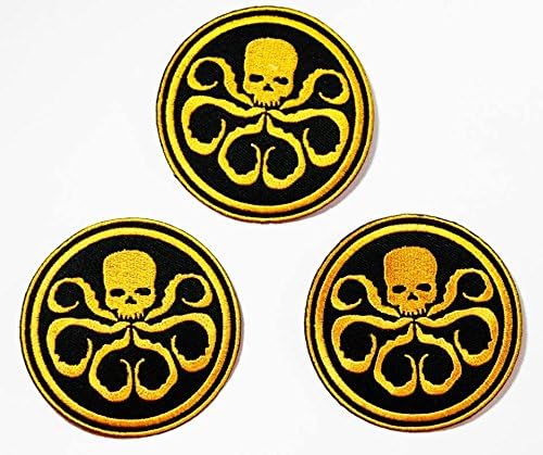 3 Gold Hydra Captain America Shield Marvel Superhero Cartoon Logo Jacket T shirt Patch Sew Iron on Embroidered Sign