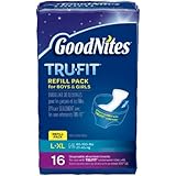GoodNites Tru-Fit Real Underwear Disposable Absorbent Inserts Refill Pack for Boys and Girls, Large and Extra Large, 16 Count (Pack of 3)