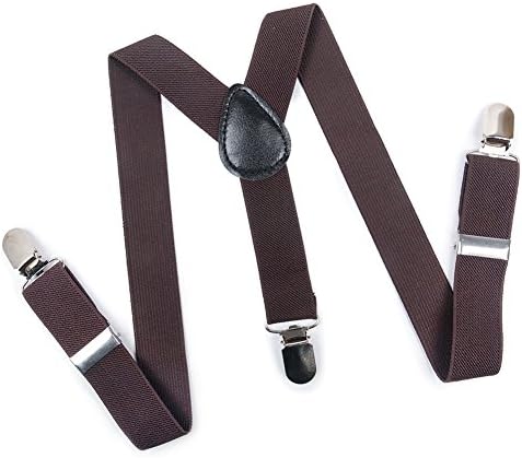 sunjazz Heavy Duty Y Shape Adjustable Suspenders Coffee