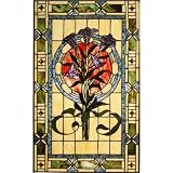Window panel Tiffany stained glass floral design home decor Image of Window panel Tiffany stained glass floral design home decor