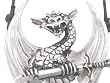 Moving Dragon Wings Sword Real Pewter Pendant Necklace
