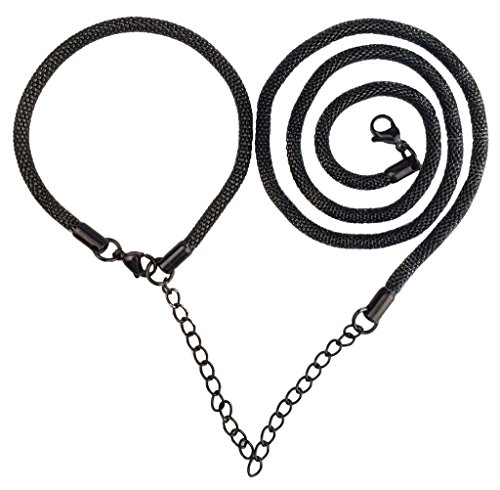 AMDXD Jewelry Stainless Steel Men's Necklace Bracelet Mesh Chain Accessories Extension 5cm