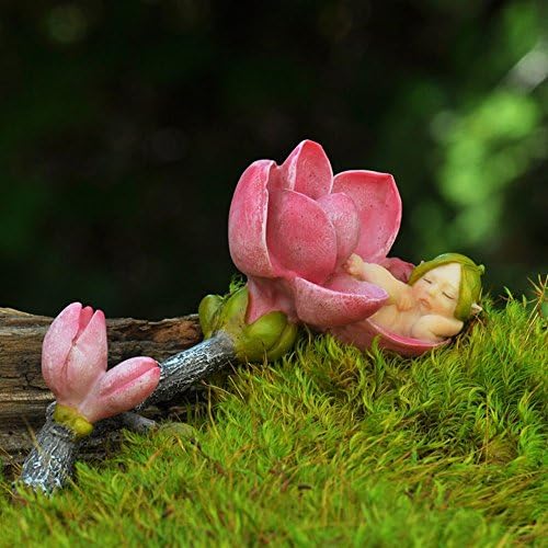 LXQ FAIRY GARDEN Miniature Dollhouse ~ Magnolia Flower Baby ~