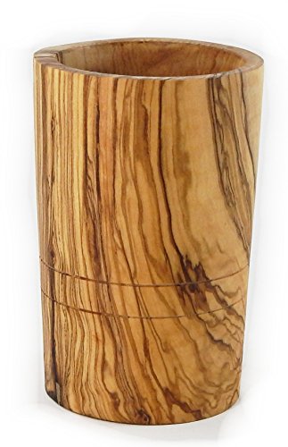 Le Souk Olivique Olive Wood Utensil Holder, Medium, Natural
