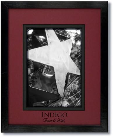 SET of 3 - 11x14 Black Wood Frame and Glass with Merlot/Black Black Core Double Mat for 8x10.