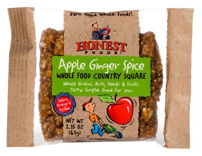 Honest Foods Country Squares Apple-Ginger Spice, 2.15-Ounce Packages (Pack of 12) by Honest Foods