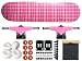Sports : Moose Plaid Pink Skateboard Complete Skateboard 7.5