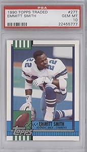 Emmitt Smith PSA GRADED 10 Dallas Cowboys (Football Card) 1990 Topps Traded #27T