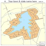 Street & Road Map of Lake Meade, Pennsylvania PA - Printed poster size wall atlas of your home town