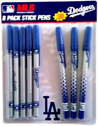 MLB Official Licensed La Los Angeles Dodgers Stick Pens (8-pack)