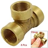 Buy 15mm Brass Female Pipe Tee Fitting for Water Tube 5 Pcs by uxcell