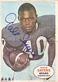 Gale Sayers autographed Chicago Bears 1968 Topps 5x7 mini poster