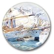 Yachts at Anchor, Palma de Majorca - Crystal Dome Paperweight