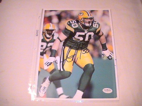 AJ HAWK SIGNED AUTOGRAPHED 8-10 PHOTO GREEN BAY PACKERS COA + HOLOGRAM JSA