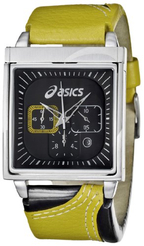 Asics Men’s Chronograph Stainless Steel Case, Leather Strap Chronograph Quartz Watch QA5123101