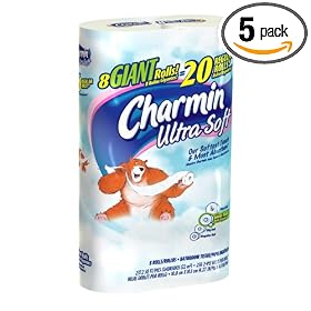 Charmin Ultra Soft Bathroom Tissue, 8 Giant Rolls (Pack of 5)