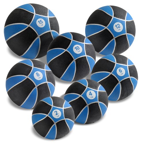 exertools tol medicine ball set – 7 balls incl 2/4/6/8/10/12/15 lb