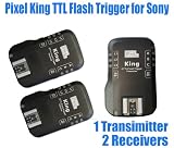PIXEL King Wireless Radio TTL Flash Trigger for Sony DSLRs & Flashes, 1 x Transmitter + 2 x Receiver Kit