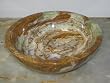 14" Round Green Onyx Bathroom Sink Vessel Sink for Powder Room. Vessel Style Installation