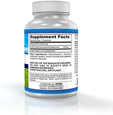 DHEA Dehydroepiandrosterone 50mg - 50 Easy To Swallow Capsules - Dietary Hormone Age-Defying Supplement - Balance Your Hormones &amp; Feel More Active - For Men &amp; Women - 10% Discount On Your Further Orders