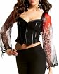 Sexy Stretch Twill Leather Trim Chiffon Bustier Product Image
