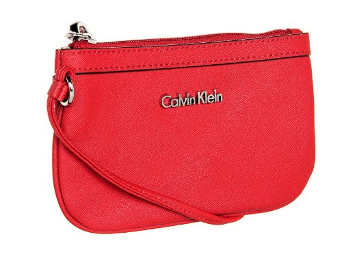 Calvin Klein Universal Cell Phone Case Wristlet Saffiano Leather (Lipstick)