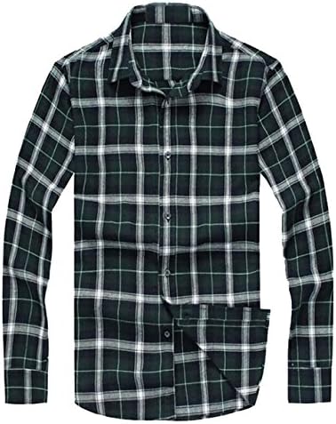 Vska Mens Incoming Plaid Long Sleeve Cotton Woven Shirt Blackish Green US L