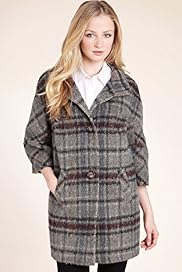 Autograph Checked Coat with Wool