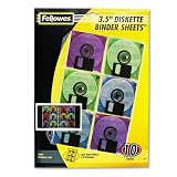 Fellowes(R) Loose-Leaf Binder Sheets For 3 1/2" Diskettes, 6 Capacity, Pack Of 10