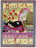 Home Is Where the Cat Is Throw - 70 x 54 Blanket/Throw