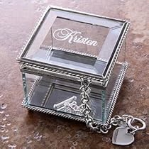 Personalized Glass Jewelry Box with Engraved name