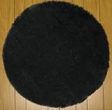 Flokati Faux Fur Rugs 3' Round (BLACK)