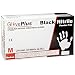 Ammex GlovesPlus GPNB44100 Powder Free Nitrile Industrial Grade Disposable Gloves, Medium, Black (10 Boxes of 100)