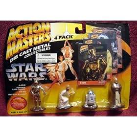 Star Wars Action Masters 4 pack with C-3PO R2-D2 Leia and Obi Wan Kenobi