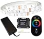 15 Meter RGB LED Streifen Set (30 LED/m, IP20) inkl. Controller, Funkfernbedienung und 10 A Netzteil