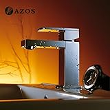 AZOS 洗面器の蛇口 黄銅製 銀色 単穴 台付 冷熱混合水栓 MPDKZ044