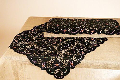 Embroidered Witches Hats Fall Halloween Table Topper/Runner Set Hand Cutwork Home Decor Linens/Centerpiece - Parties, Entertainment & Gift