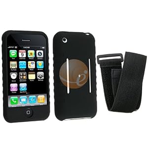 New Black Silicone Skin Case For iPhone 1st Gen / iPhone 3G / iPhone 3Gs 16GB / 32GB + FREE Armband