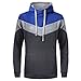 StyleDome Men's Pullover Novelty Color Block Hoodies Sweatshirt Outwear Jacket