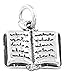 Sterling Silver One Sided Open Book Charm