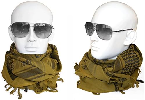 Premium Military Shemagh Tactical Desert 100% Cotton Keffiyeh Scarf Wrap Head Neck Scarf by Tapp Collections (Red/Black)