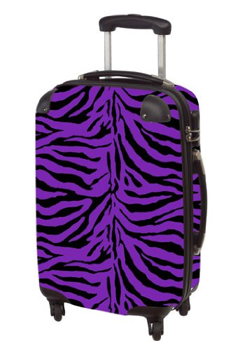 Koffer Trolley Reisekoffer Hartschale im trendigen Lila-Zebra 50 cm