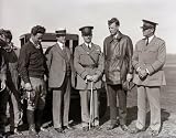 Orville Wright, Major John F. Curry, and Colonel Charles Lindbergh, who came to pay Orville a personal call at Wright Field, Dayton, Ohio. June 22, 1927 - 16 x20 Photographic Print from the Library of Congress Collection
