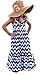 Kids Girls Backless Wave Stripe Maxi Long Sundress Boho Dress Skirt