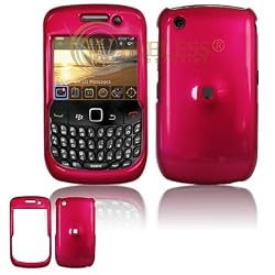 Solid Rose Pink Snap-On Cover Hard Case Cell Phone Protector for BlackBerry Curve 8520 Gemini