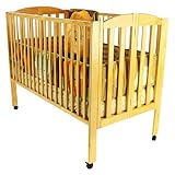Dream On Me Full Size 2 in 1 Folding Stationary Side Crib, Natural